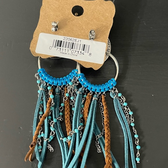 Justin Boots Turquoise and Brown Bohemian Earrings - Picture 5 of 6